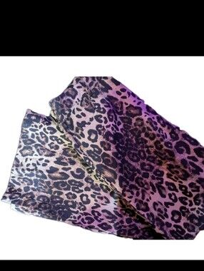 Vintage Wide Leg Leopard Print Tall Denim Pants. 100% Cotton Size M